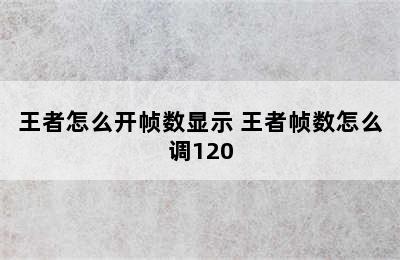 王者怎么开帧数显示 王者帧数怎么调120